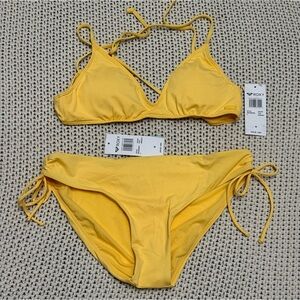 NWT Roxy Beach Classics Bright Yellow Bikini Set - Size Medium